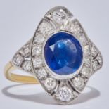 SAPPHIRE AND DIAMOND DRESS RING