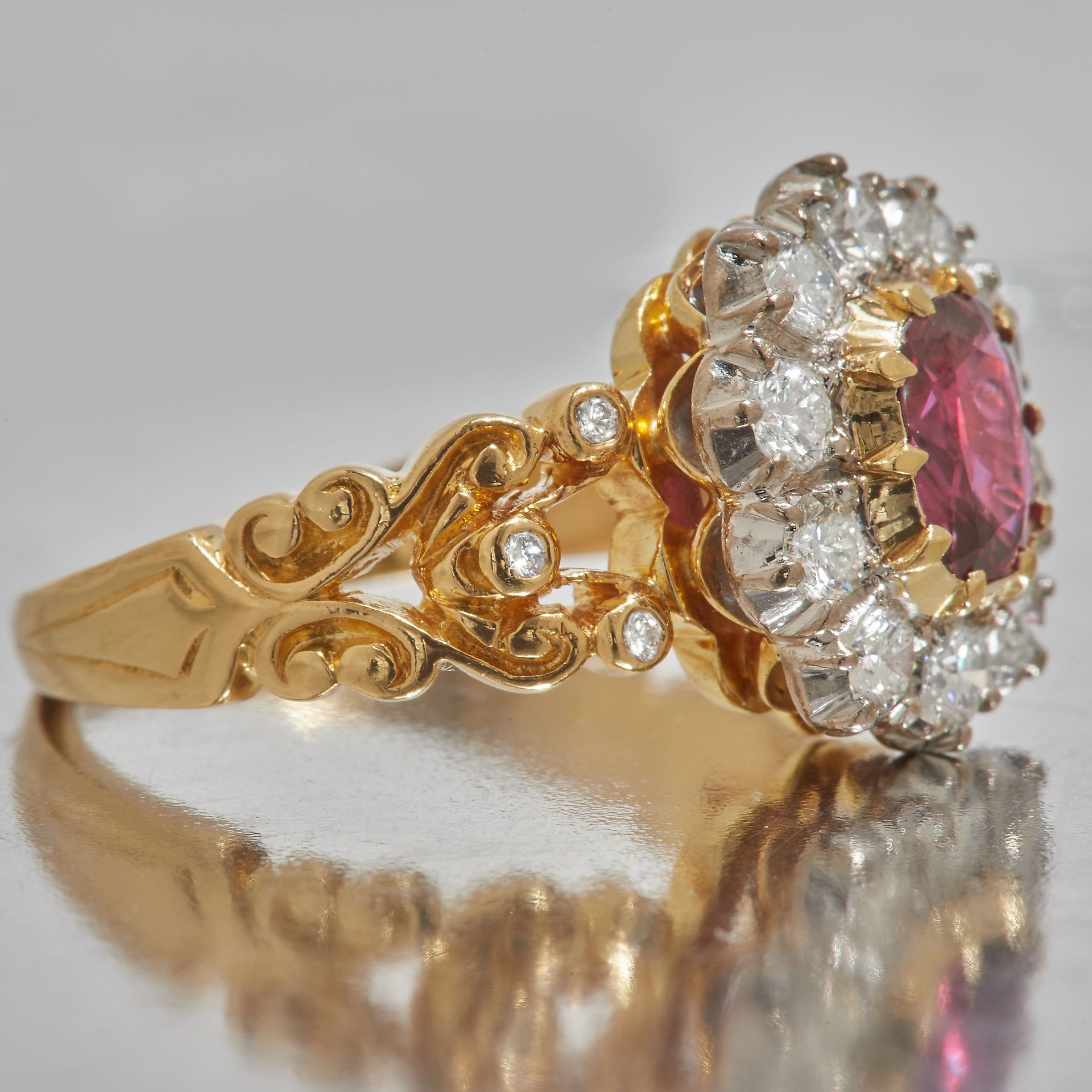 RUBY AND DIAMOND CLUSTER RING - Image 2 of 2