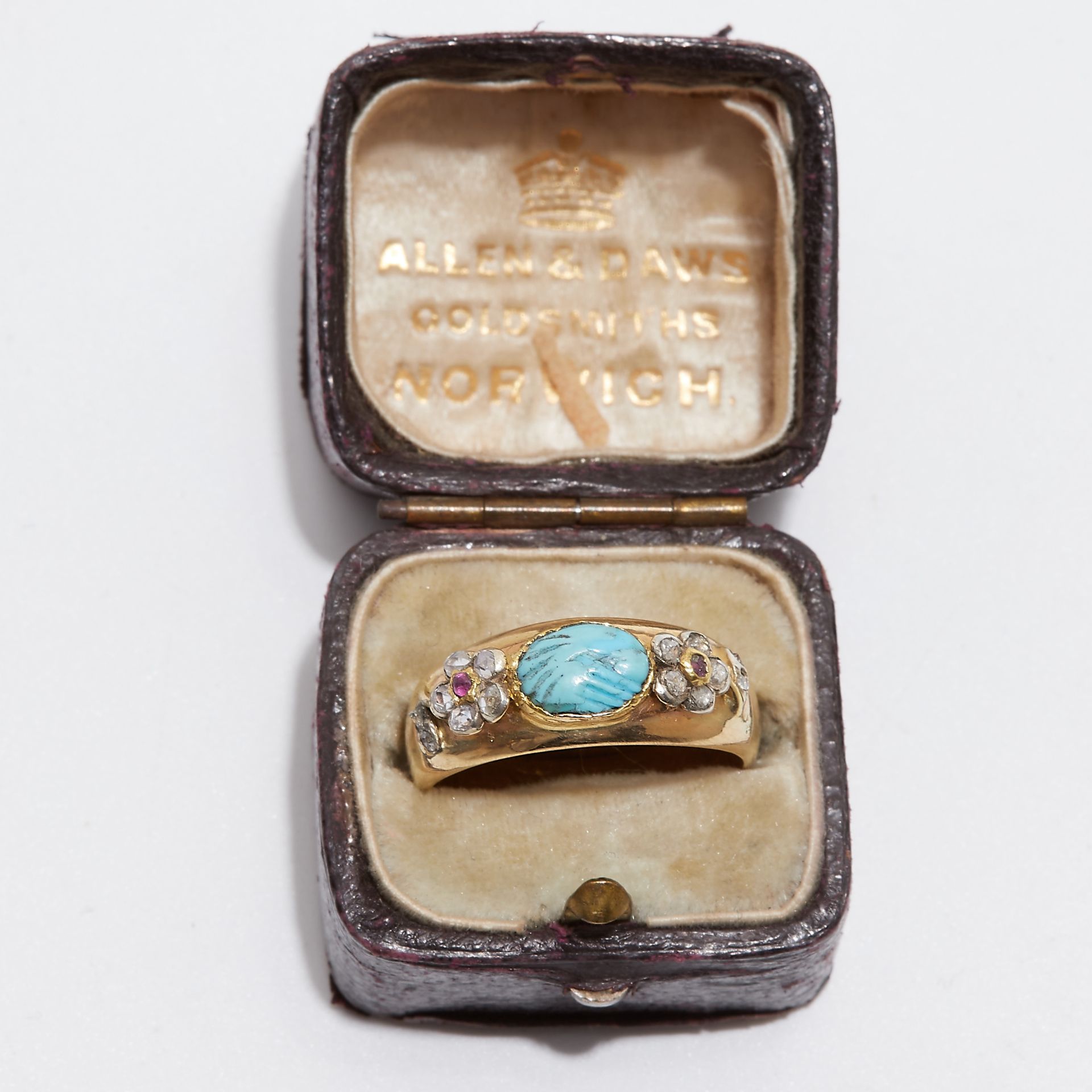 ANTIQUE TURQUOISE MOURNING RING - Image 2 of 2