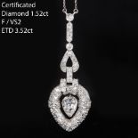 IMPORTANT DIAMOND DROP PENDANT NECKLACE