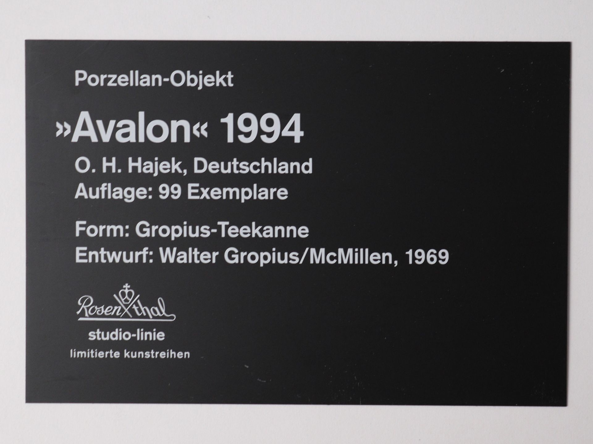 Rosenthal studio-linie - Gropius-Künstler-Kanne O. H. Hajek, Deutschland - Image 10 of 10
