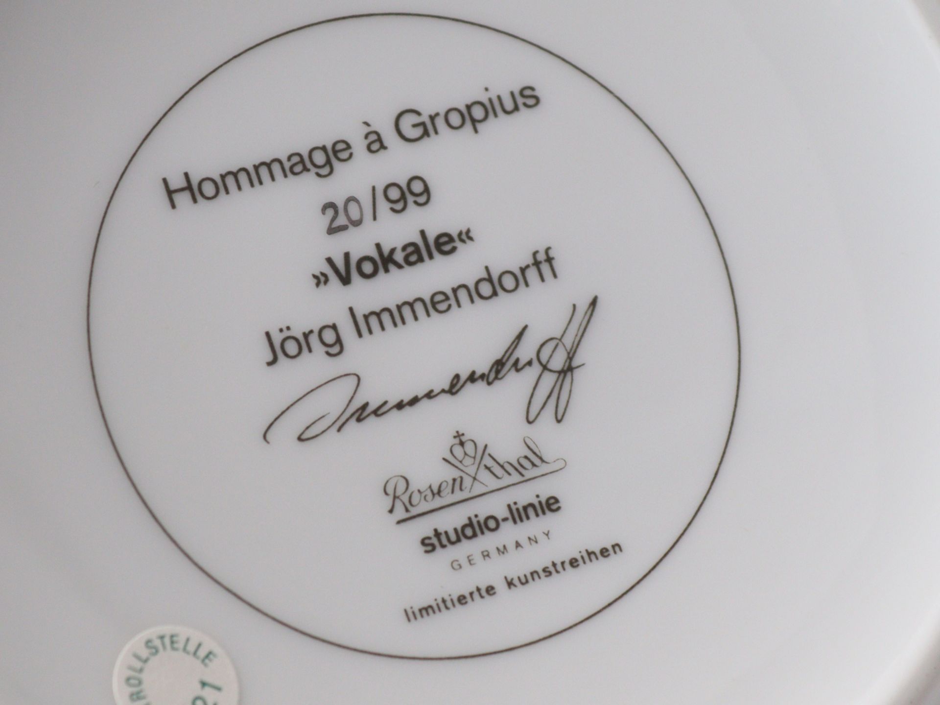 Rosenthal studio-linie - Gropius-Künstler-Kanne Jörg Immendorff - Image 12 of 12