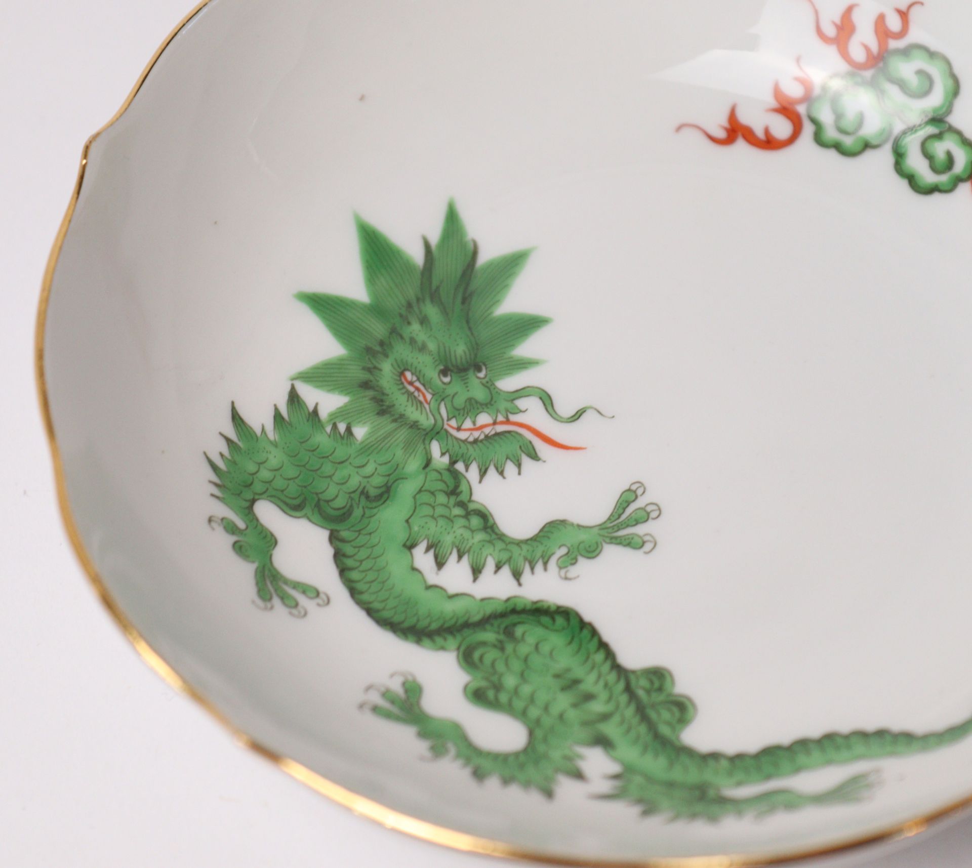 Meissen - "Grüner Ming-Drache" zwei Mokkatassen mit UT - Bild 4 aus 6