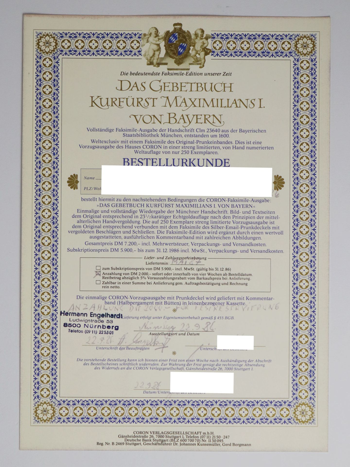 Das Gebetbuch Kurfürst Maximilians I. von Bayern, m. Originalrechnung - Image 22 of 26