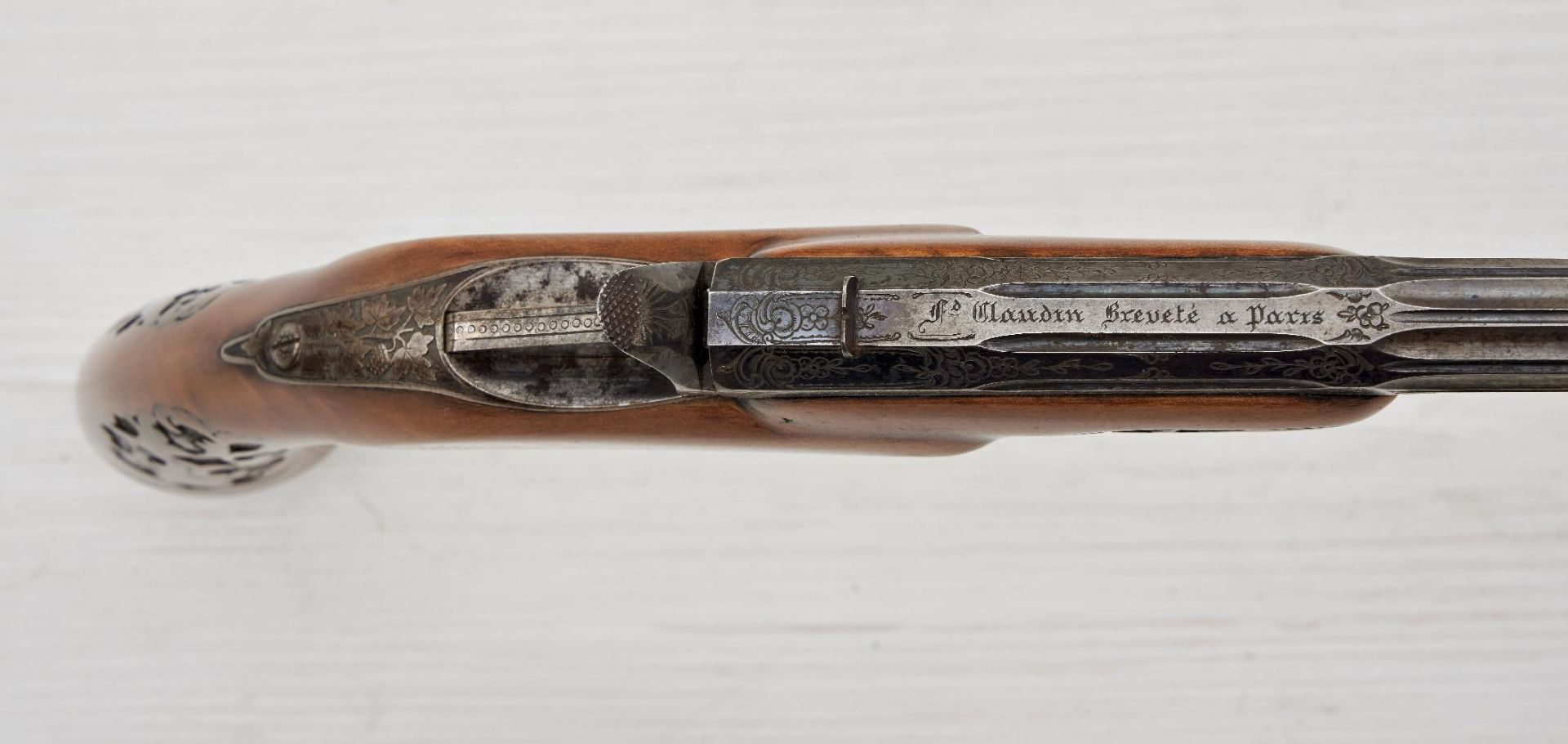 Erlaubnispflichtige Waffen : Scheibenpistole im Kaliber 4,5 mm RF von F. D CLAUDIN Brevete Paris... - Bild 4 aus 6