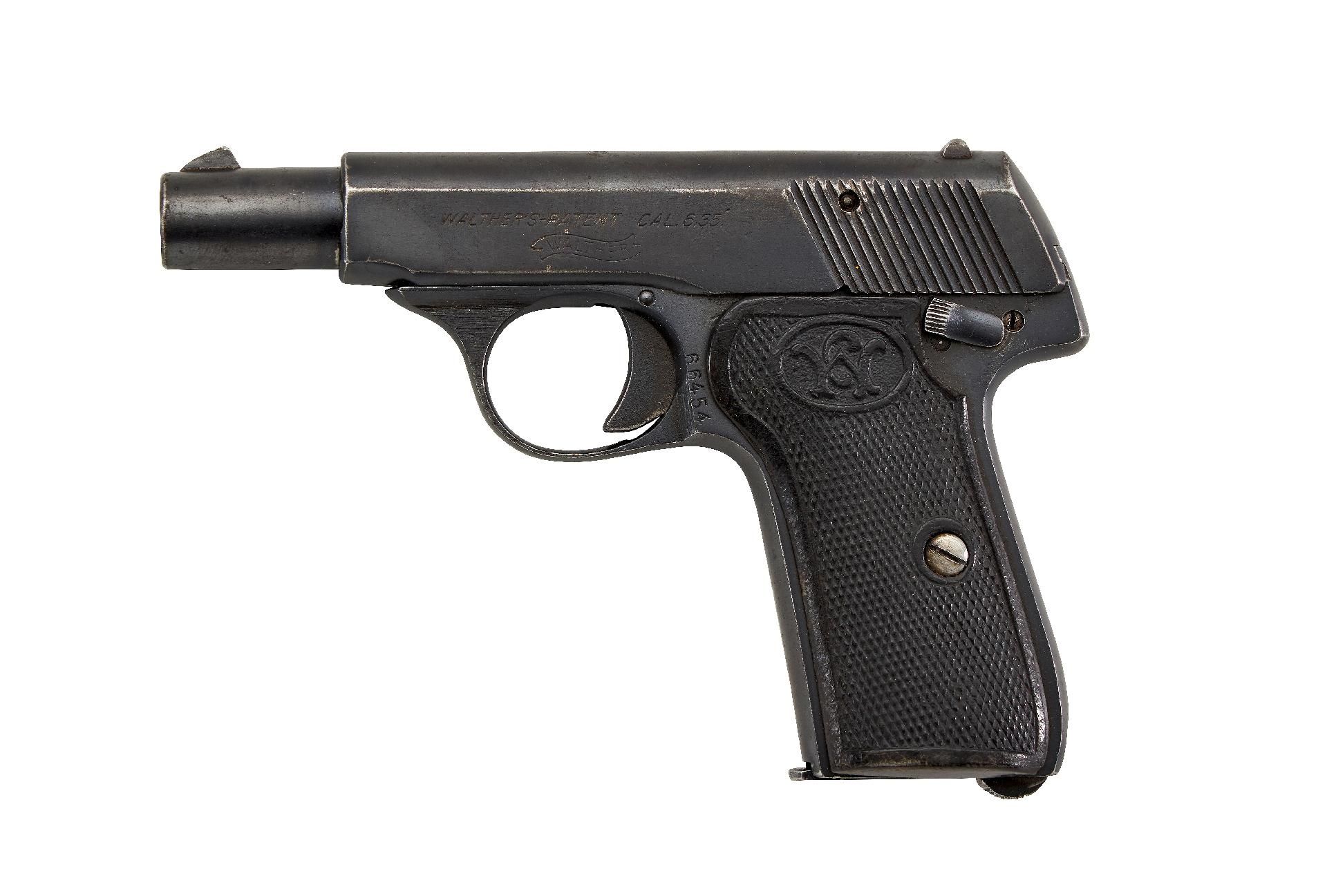 Erlaubnispflichtige Waffen : Pistole Walther Mod. 7 Herst.: Fa. Carl Walther Zella- Mehlis S.Nr....