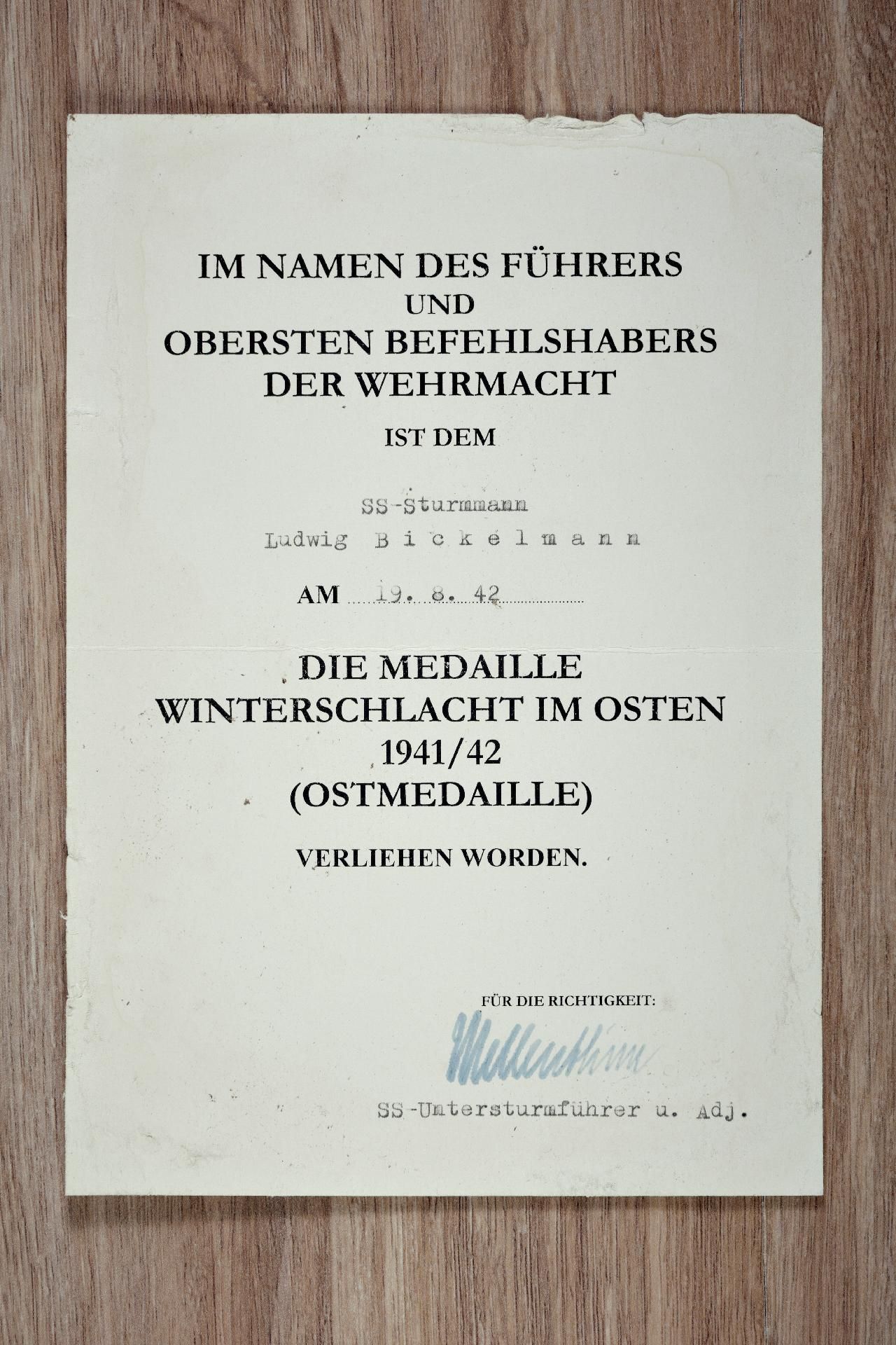 Allgemeine SS : Urkundengruppe SS - Rottenführer Bickelmann, Division "Das Reich" und "RFSS". - Bild 2 aus 7