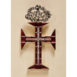 Portugal : Christus Orden. Ordenskleinod mit Steinen aus dem späten 18. Jahrhundert.