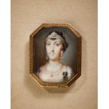 Herzogtum Parma : Portraitminiatur der Prinzessin Maria Luisa von Bourbon (Spanien).