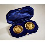 Königreich Italien - Königreich Sardinien : Set von zwei schweren Goldmedaillen aus dem italieni...
