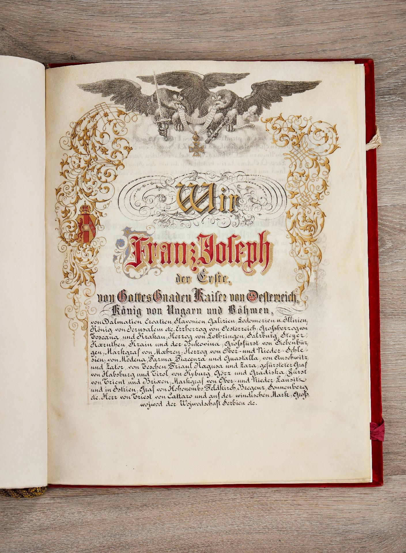 Österreich : Leopold Orden: Verleihungsurkunde zum Großkreuz. - Image 2 of 8
