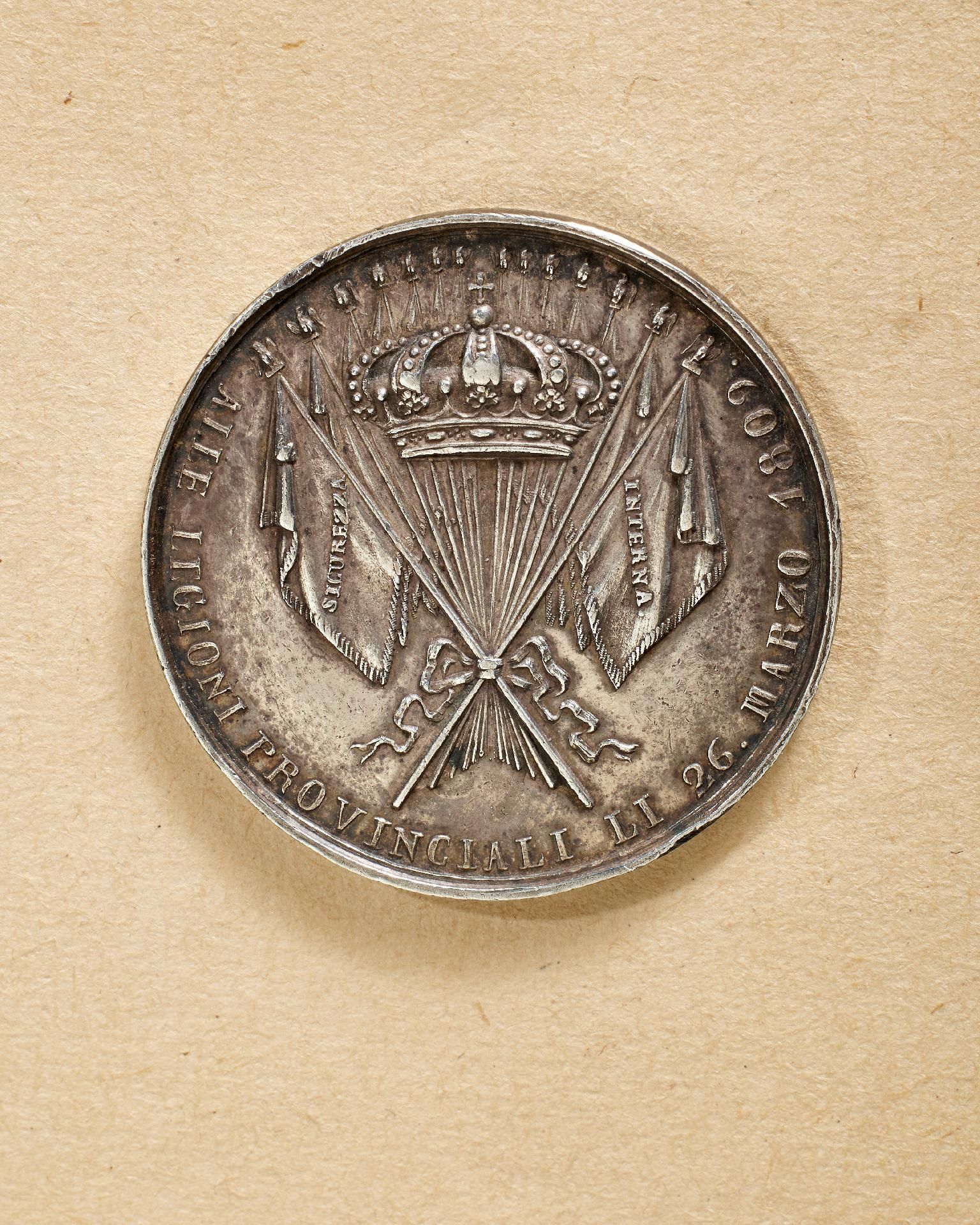 Königreich beider Sizilien : Medaille des Milices Provincales 1809 in Silber. - Bild 2 aus 2