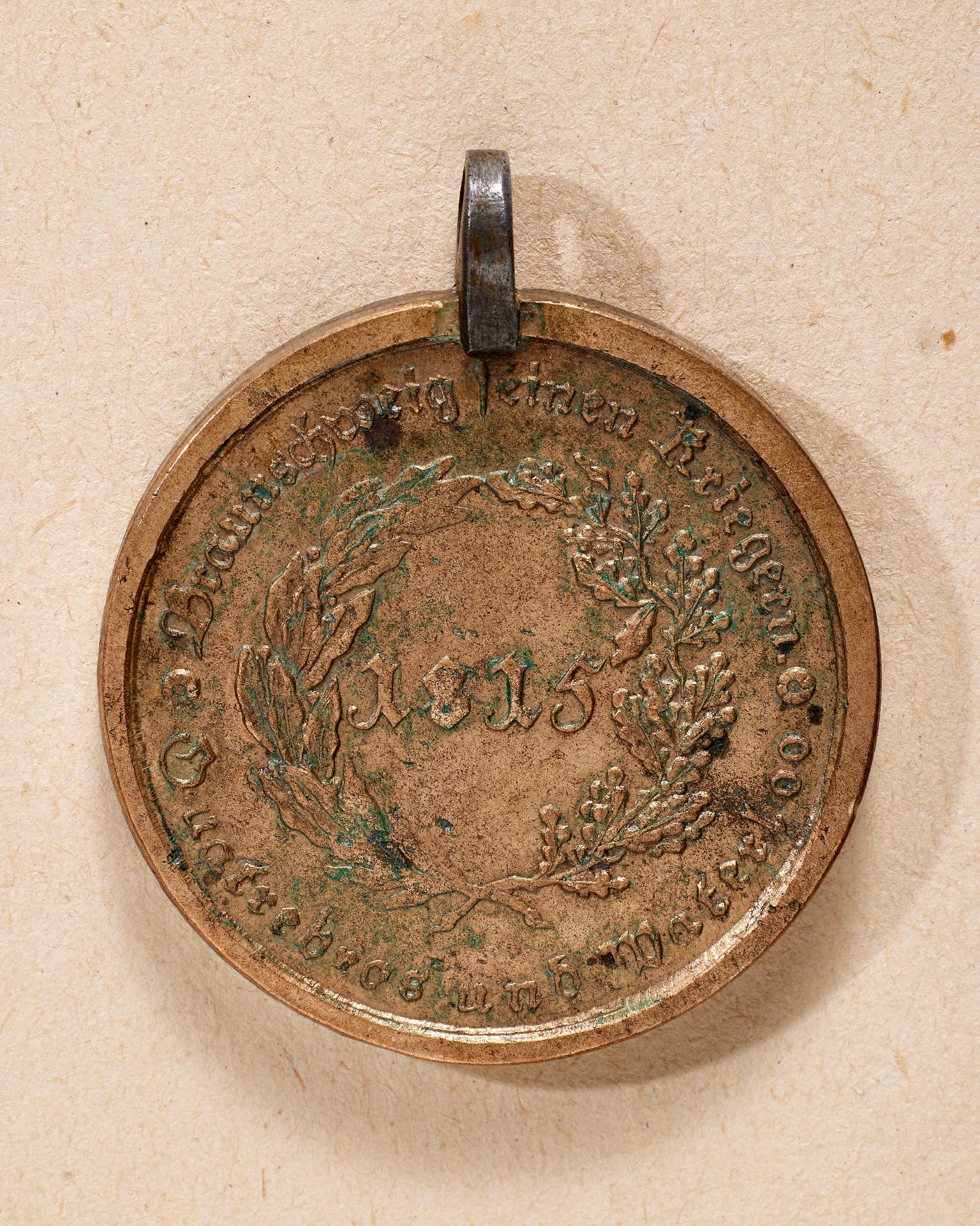 Braunschweig : Herzogtum Braunschweig, Waterloo-Medaille 1815. - Image 2 of 2