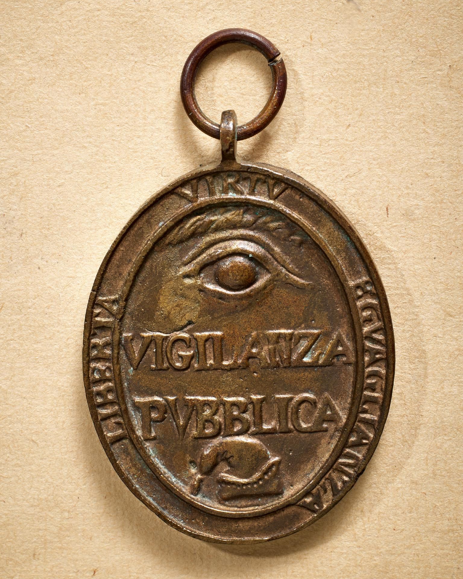 Italien : Republik Rom (1798/1799): Medaille "Vigilanza Pubblica del Rione VII".