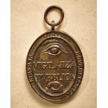 Italien : Republik Rom (1798/1799): Medaille "Vigilanza Pubblica del Rione VII".