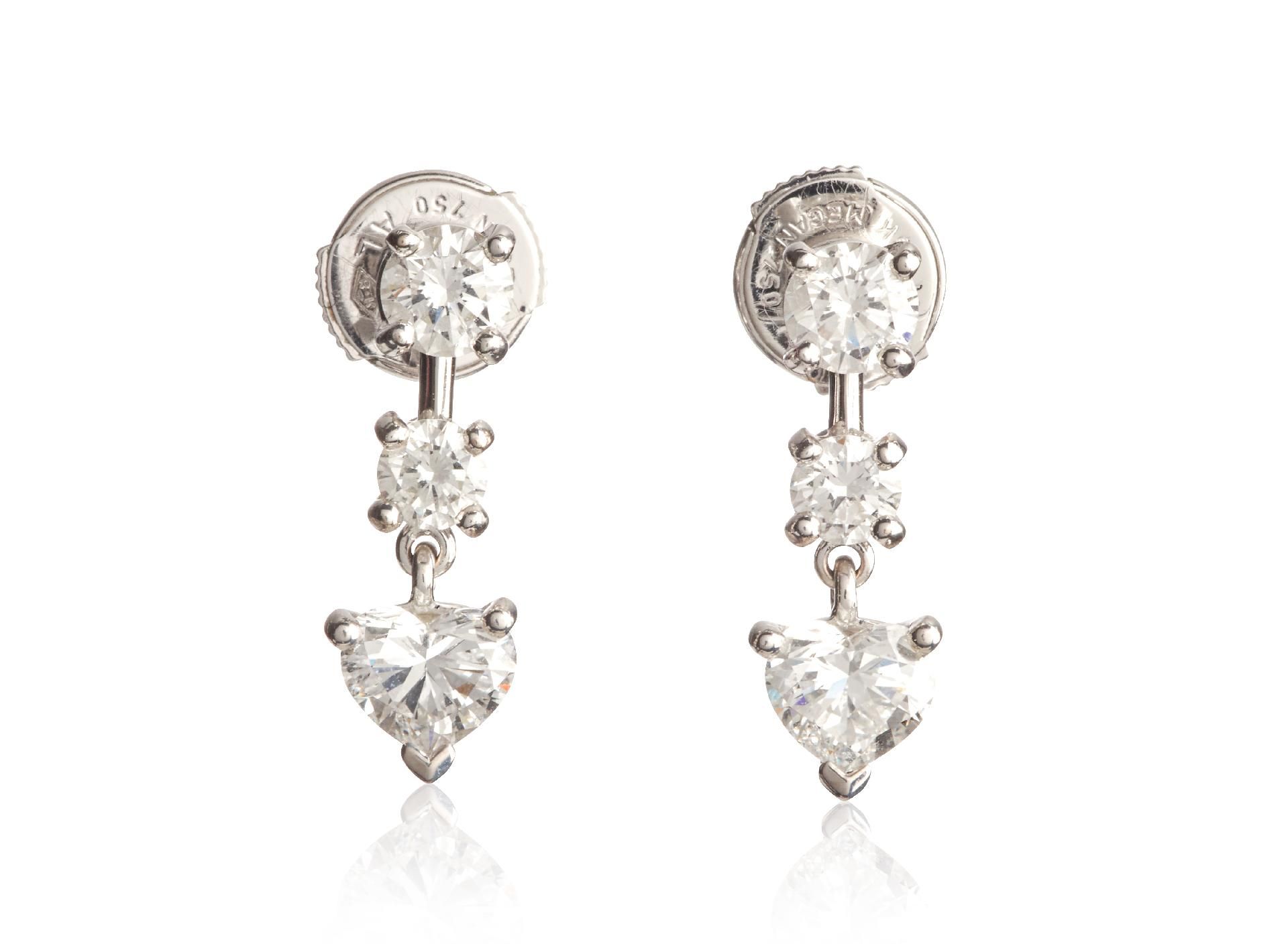 Vitrinenobjekte und Preziosen : Herzförmige Diamant und Brillant-Ohrringe, Cartier - Haute Joail... - Bild 2 aus 6