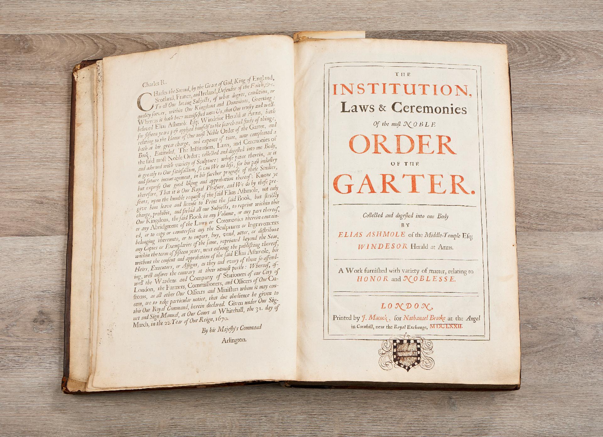 Grossbritannien : Elias Ashmole: The Institution, Laws & Ceremonies of the most Noble Order of ... - Image 2 of 3