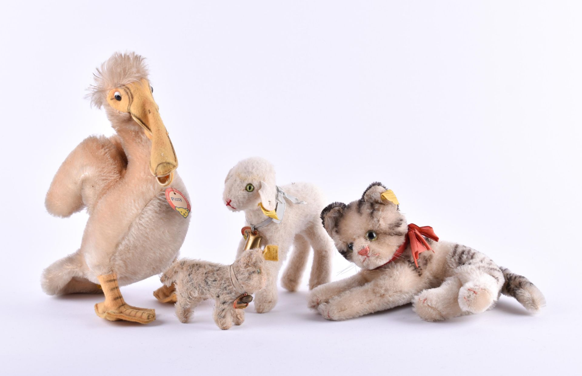 A group of Steiff cuddly toys