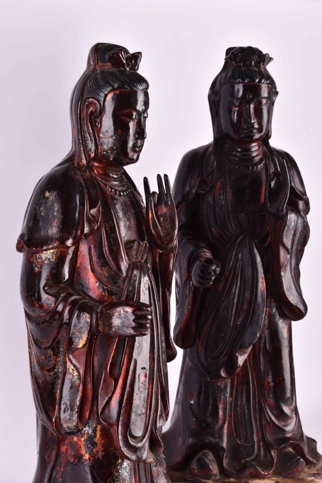 Paar Tempelfiguren Vietnam / Süd China Qing-Dynastie 18. / 19. Jhd. - Bild 4 aus 4