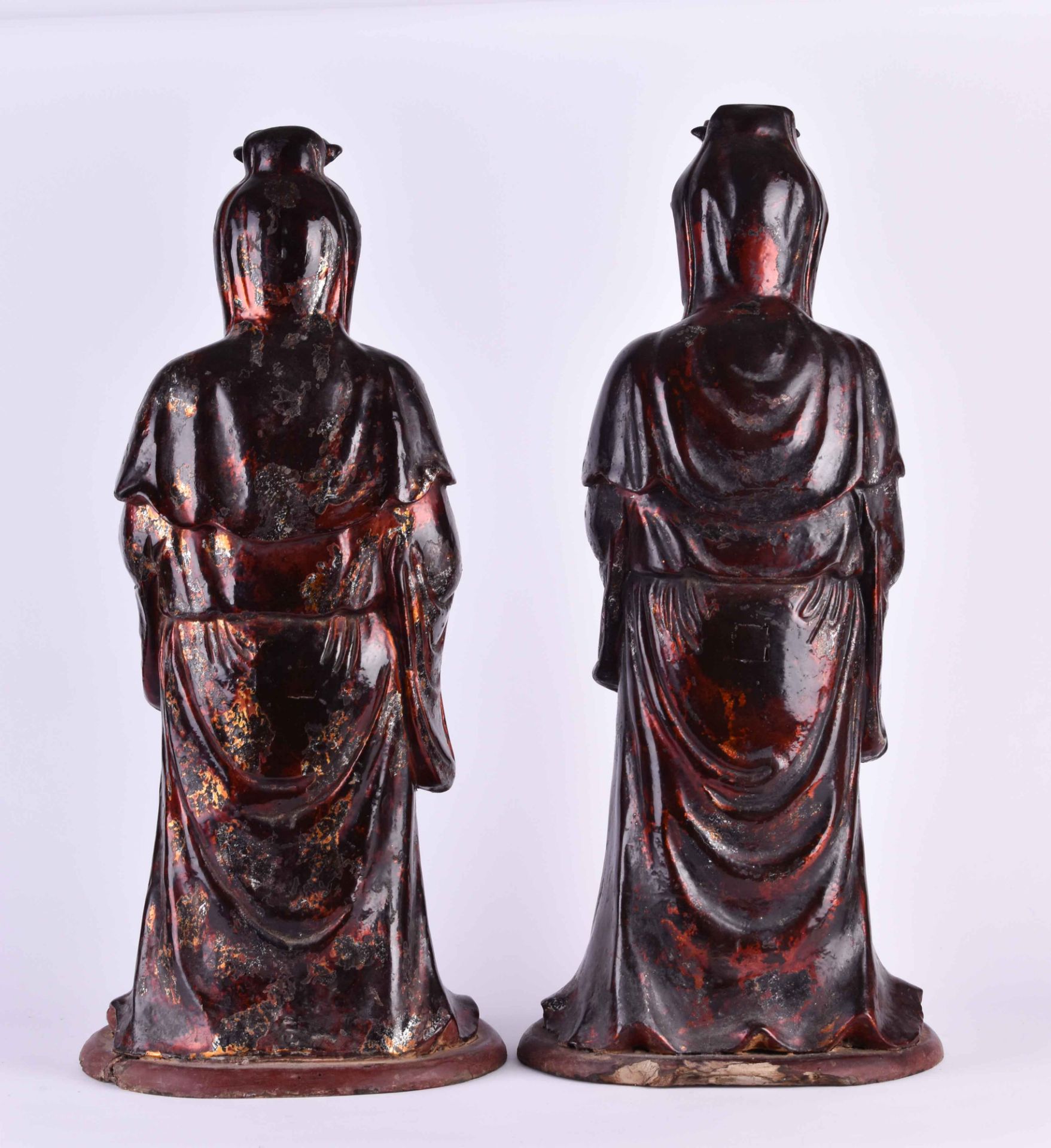 Paar Tempelfiguren Vietnam / Süd China Qing-Dynastie 18. / 19. Jhd. - Bild 3 aus 4