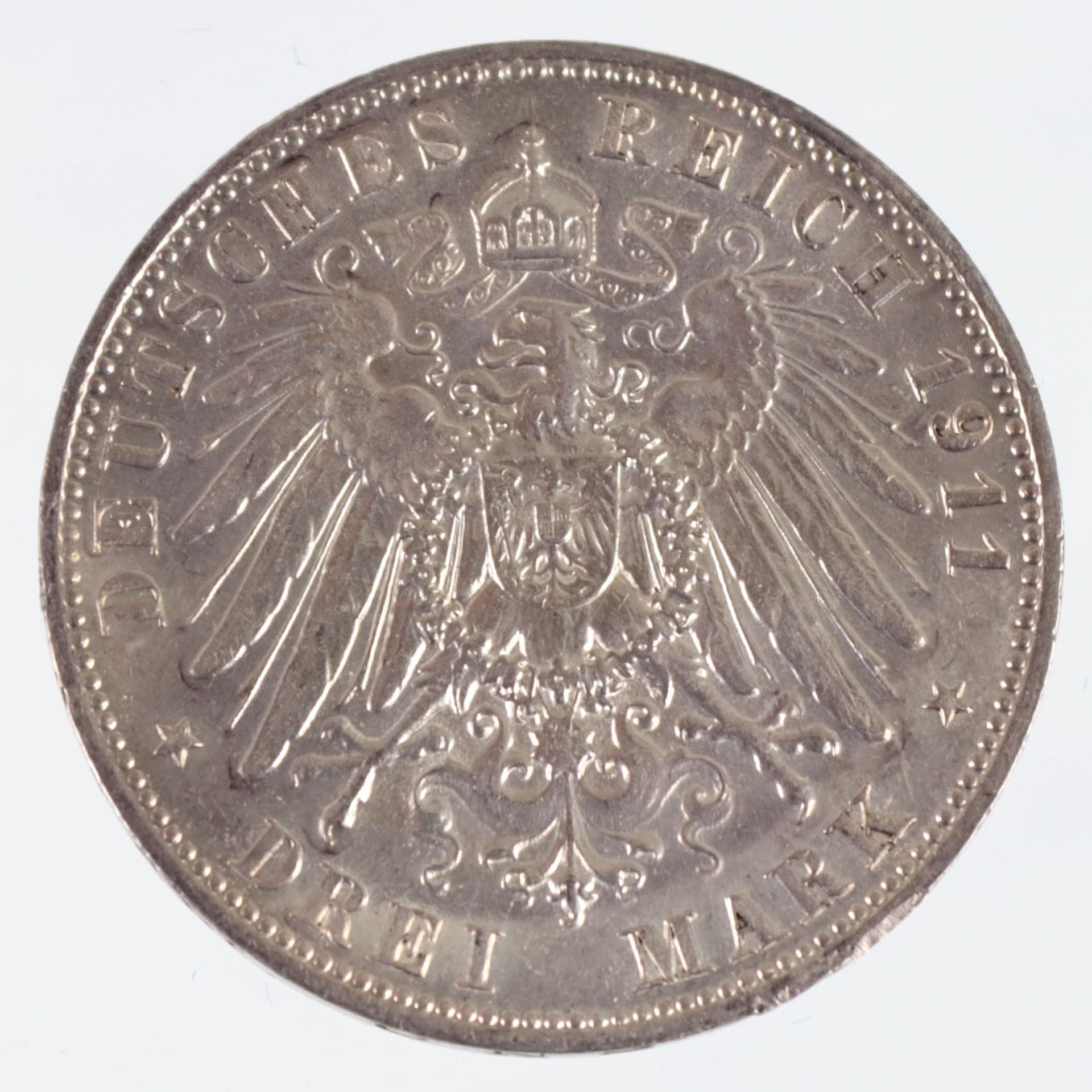 3 Mark Friedrich August Sachsen 1911 E - Bild 2 aus 2