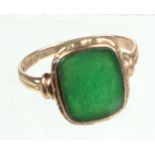 Antiker Ring mit grünem Achat - GG 333