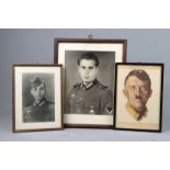 3 Militär Portraits im Rahmen