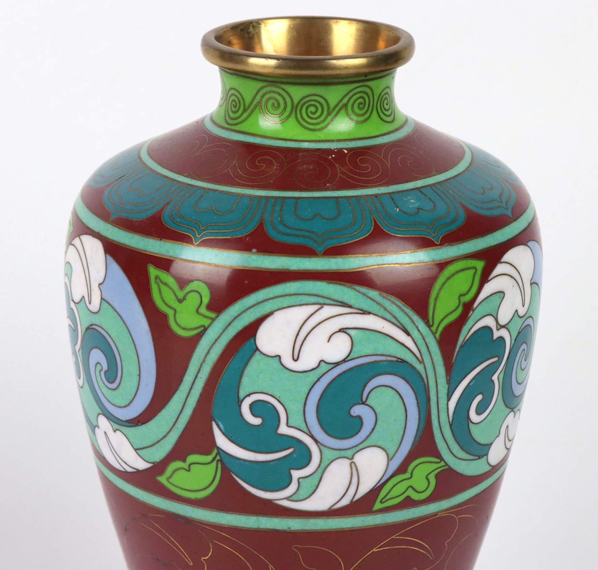 große Cloisonné Vase - Bild 2 aus 2