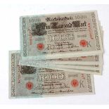 Posten 1000 Reichsmark Banknoten