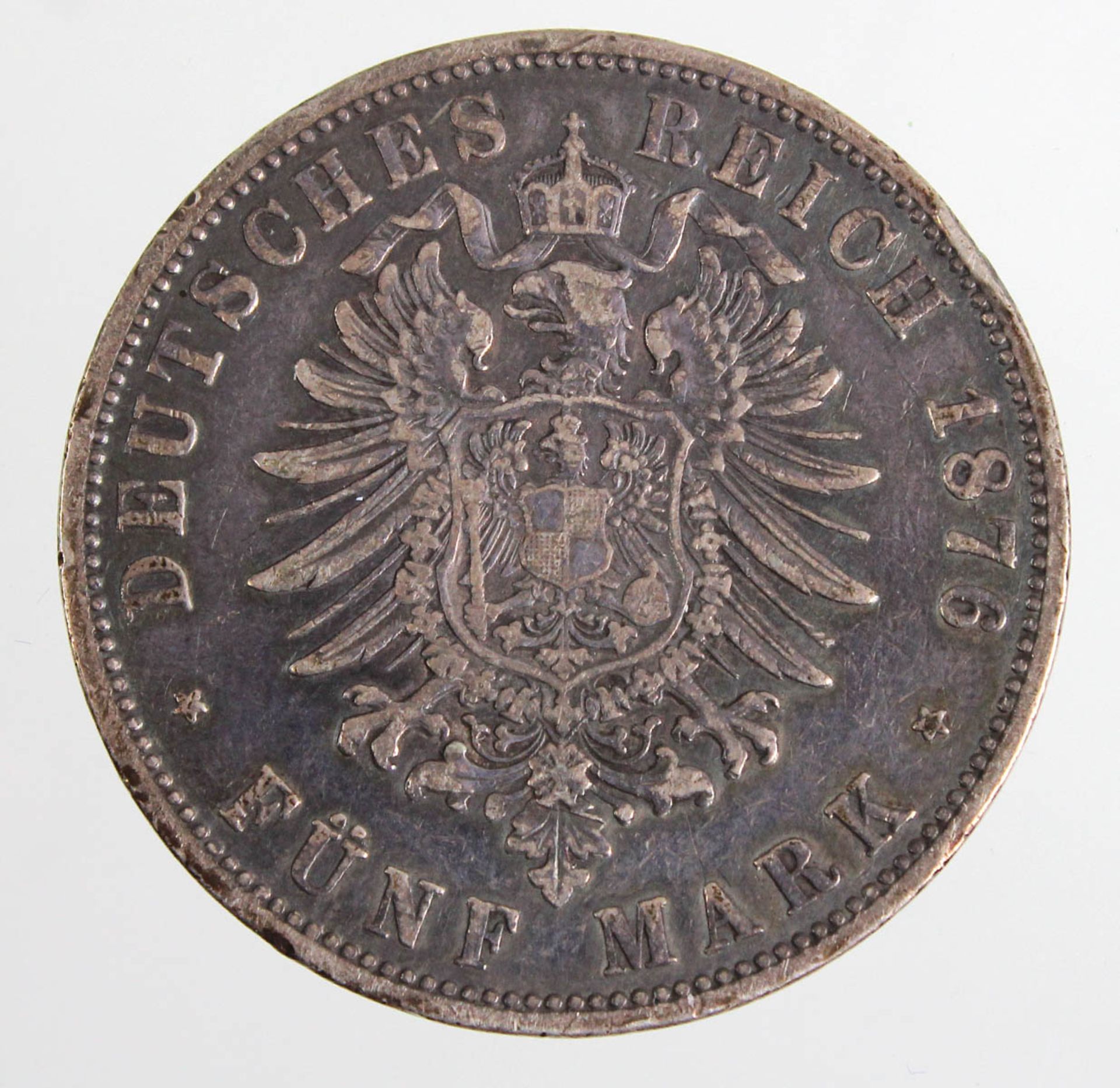 5 Mark Wilhelm I Preusen 1876 C - Bild 2 aus 2