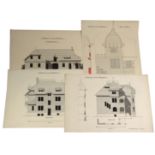 4 Architektur Zeichnungen - Ackermann, M.