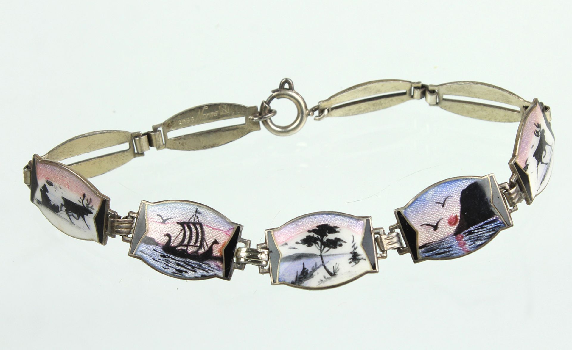 Art Deko Armband mit Emaille