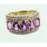 Amethyst Ring mit Brillanten - GG 585