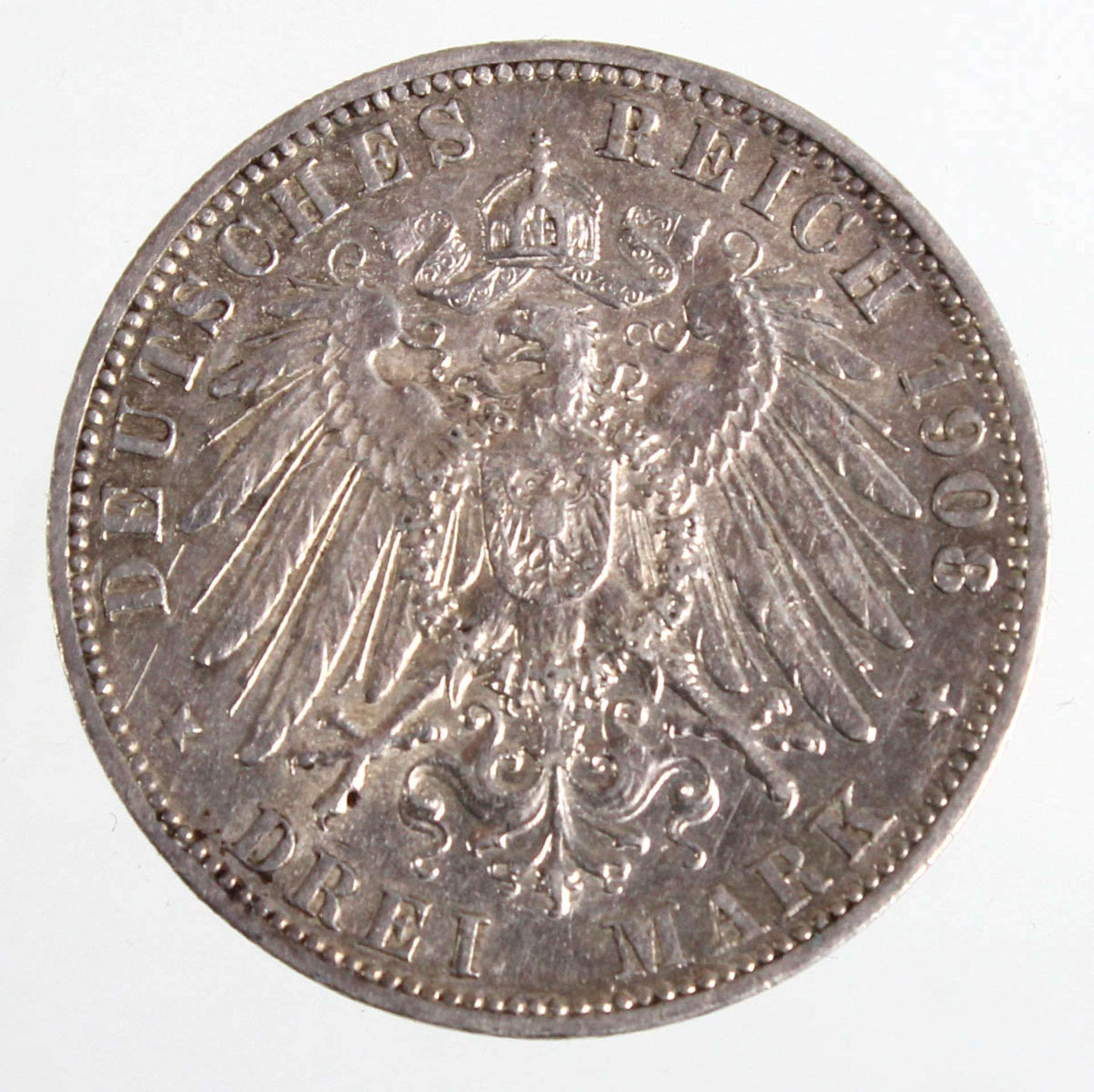 3 Mark Wilhelm II Preussen 1908 A - Bild 2 aus 2