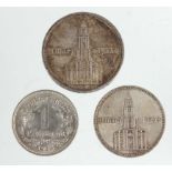 2 und 5 Reichmark 1934 u.a.
