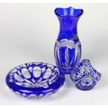 Kristall Vase, Schale und Körbchen