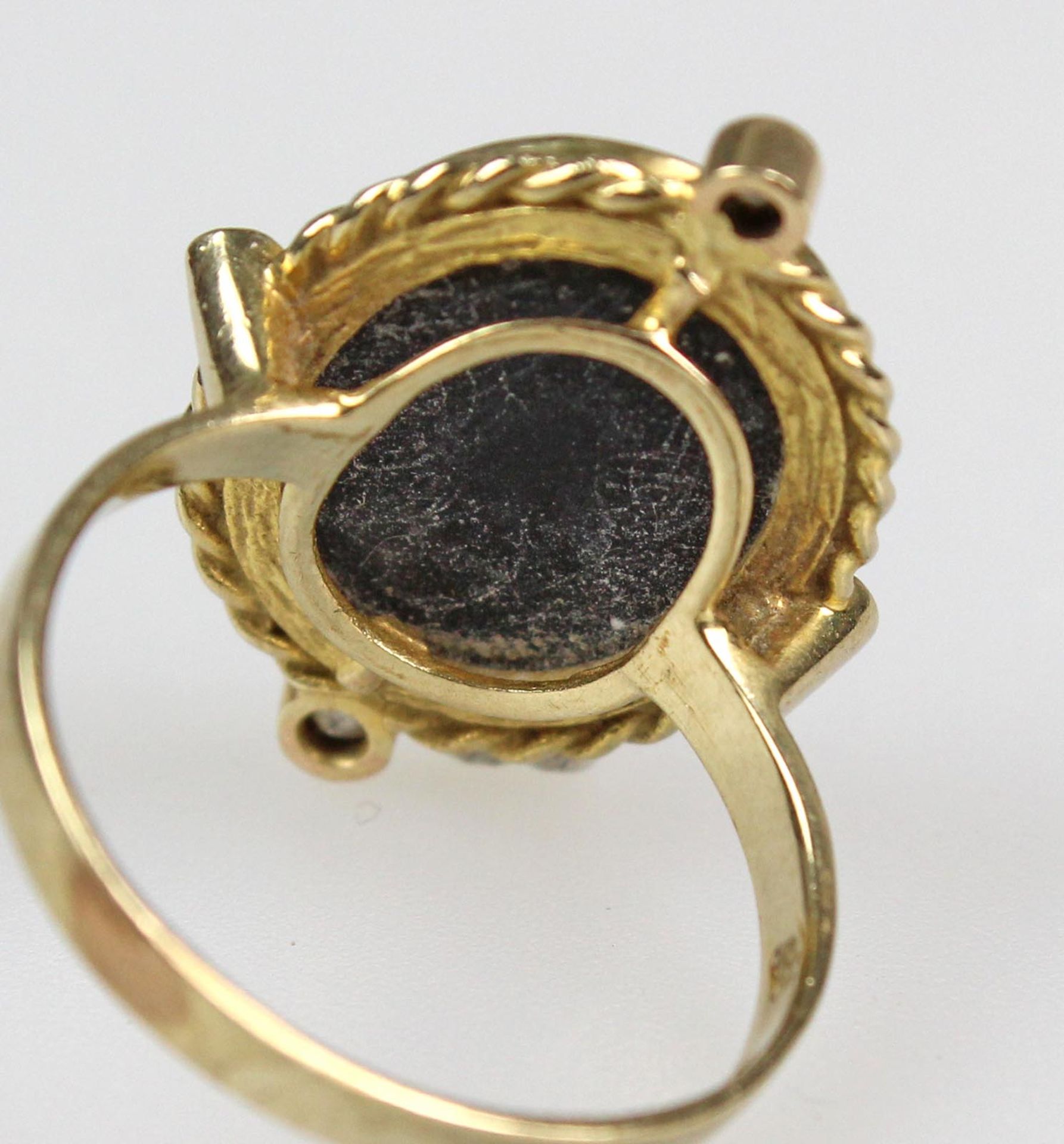 Opal Ring mit Diamanten - GG 585 / 333 - Image 3 of 5