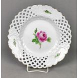 Meissen Geflechtrand Teller *Rote Rose*