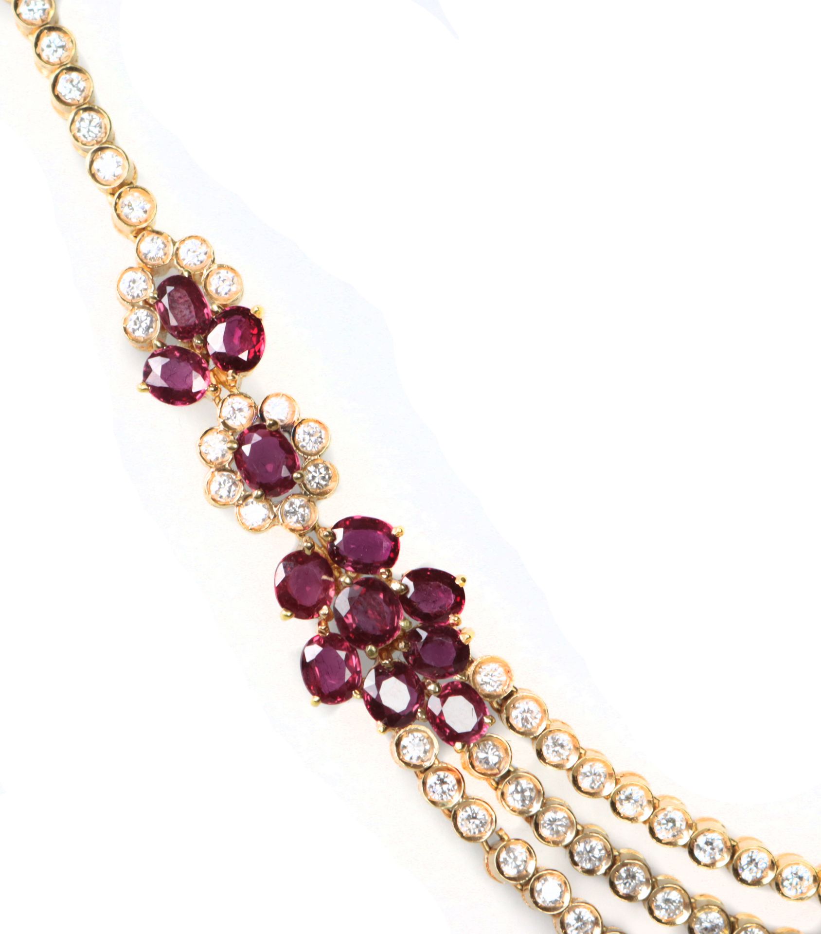 exklusives Brillant Collier mit Rubin - GG 750 - Image 5 of 6