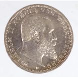 3 Mark Wilhelm II von Württemberg 1911 F
