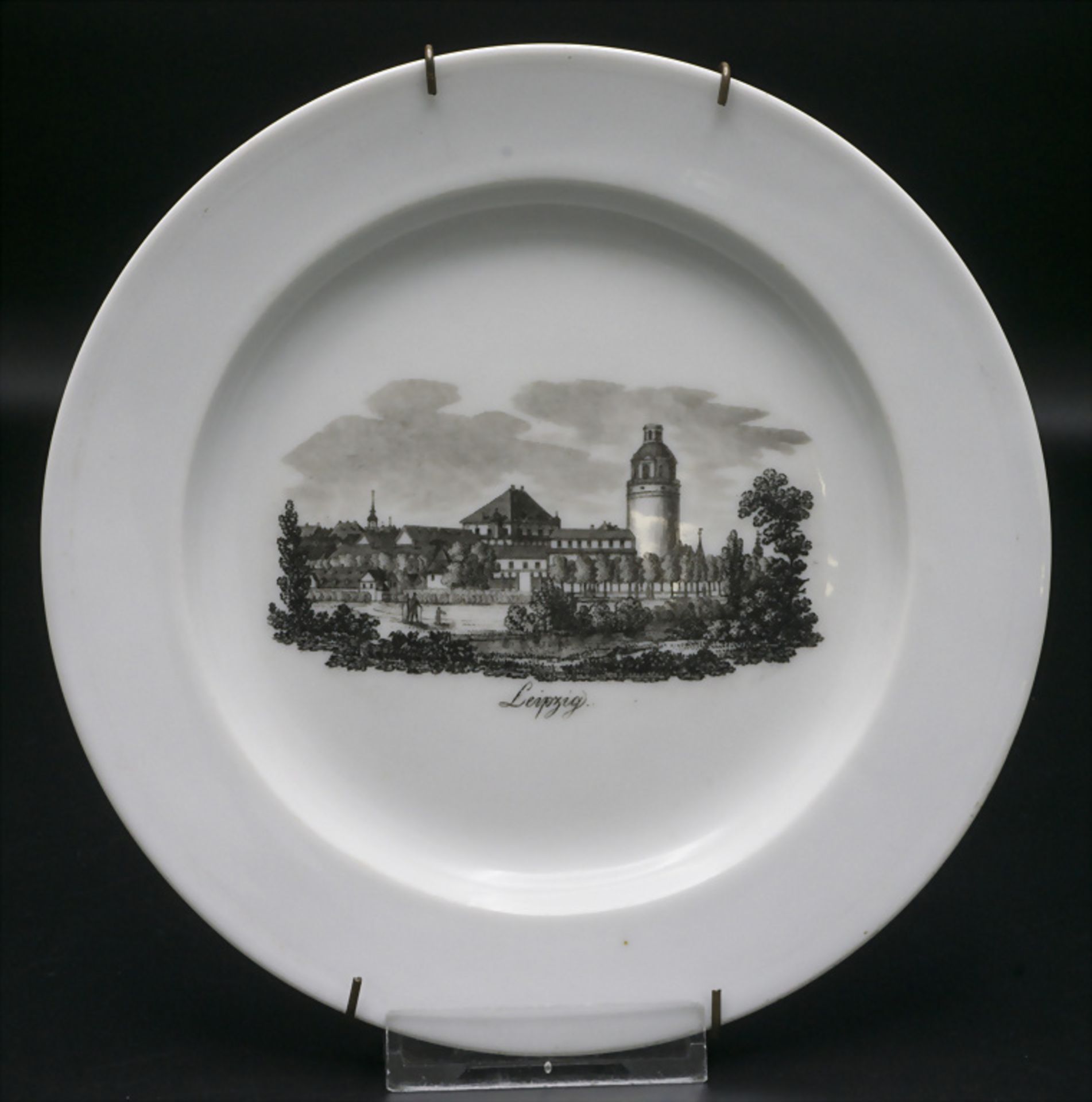 Ansichtenteller 'Leipzig' / A plate with a view of Leipzig, Meissen, um 1830