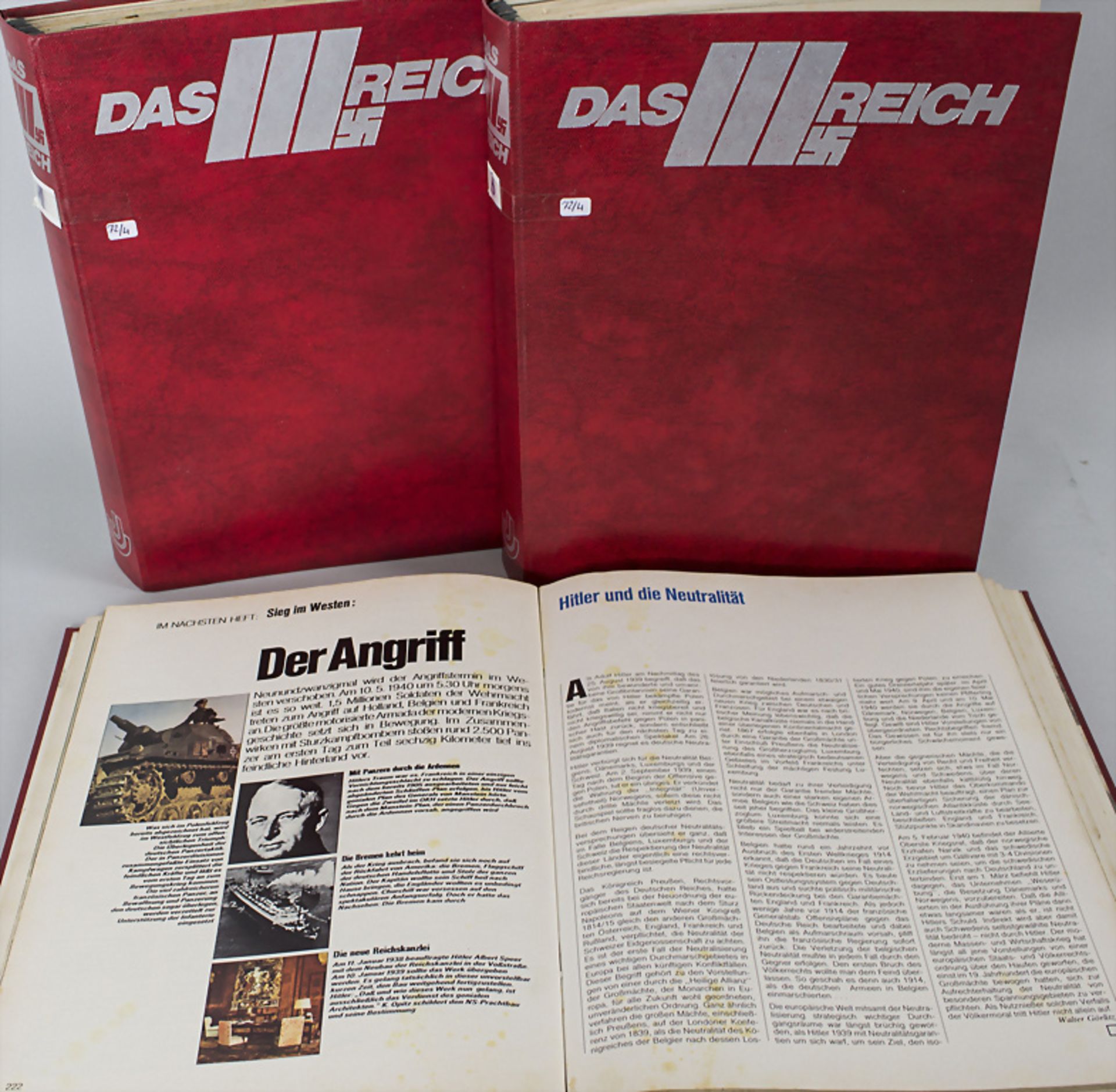 3 Bände Magazin 'Das Dritte Reich. Zeitgeschehen in Wort, Bild und Ton', Hamburg, 1974-1976