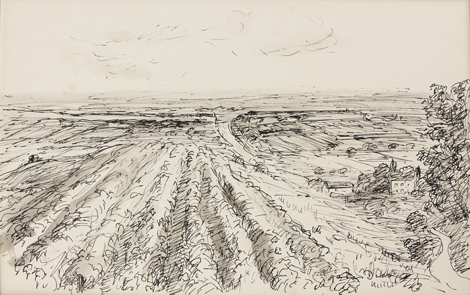 Otto Dill (1884-1957), 'Blick in die Rheinebene (Pfalz)', 1. Hälfte 20. Jh.