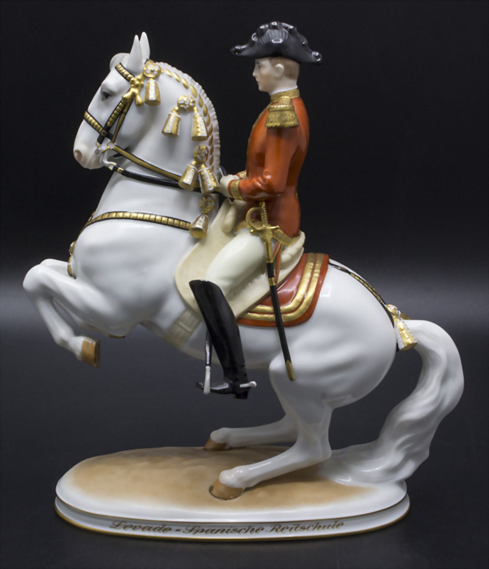 Reiter der Levade (Spanische Hofreitschule) auf Lipizzaner / A rider on a Lippizaner of the ...