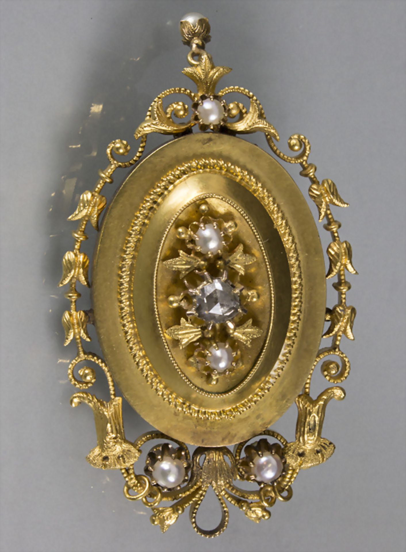 Biedermeier Anhänger / A Biedermeier 21/18ct gold pendant, 19. Jh.