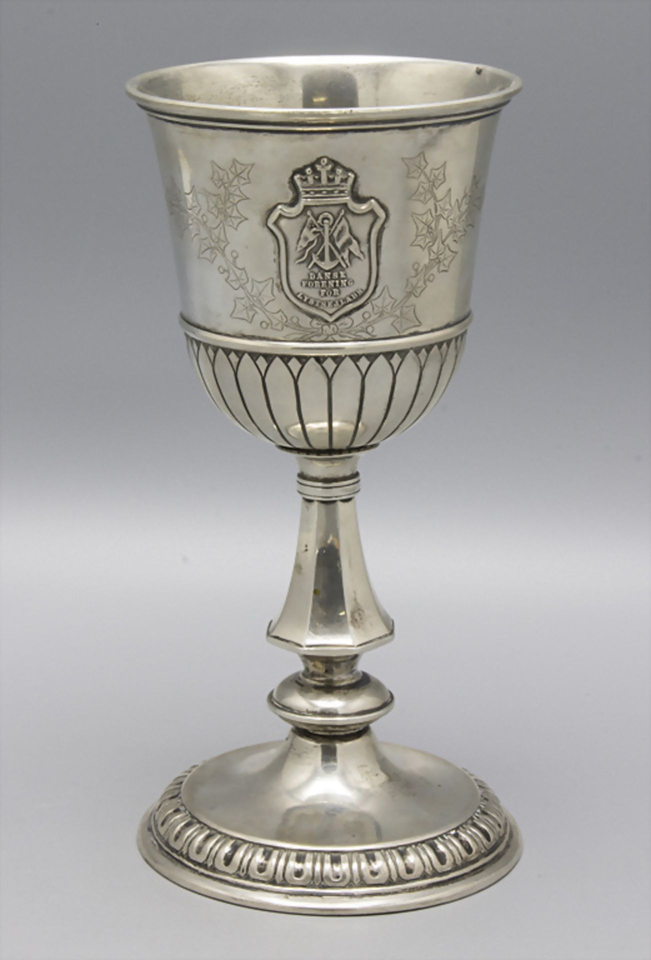 Pokal / A silver cup 'dansk forening for lystsejlads', Kopenhagen, 1888