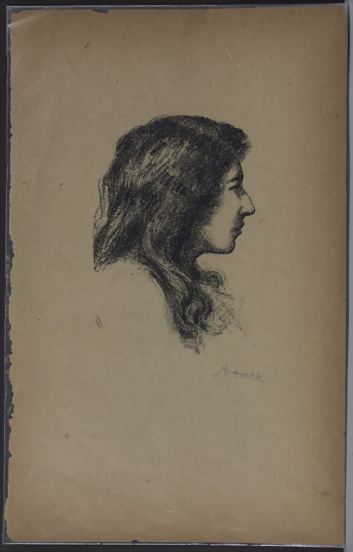 Hermann Struck (1876-1944), 'Mädchenkopf im Profil' / 'A girl's head in profile', Anfang 20. Jh.
