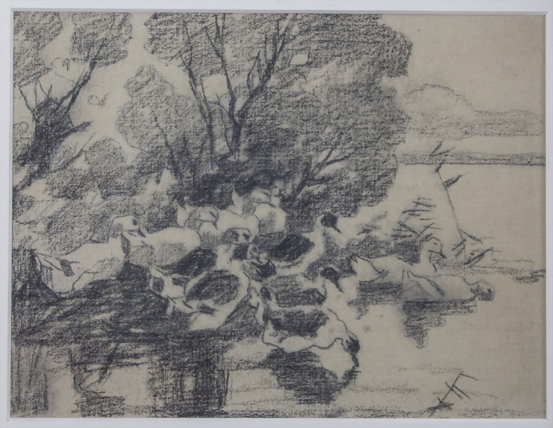 Alexander Köster (1864-1932), 'Entenschar auf See' / 'A flock of ducks', um 1900