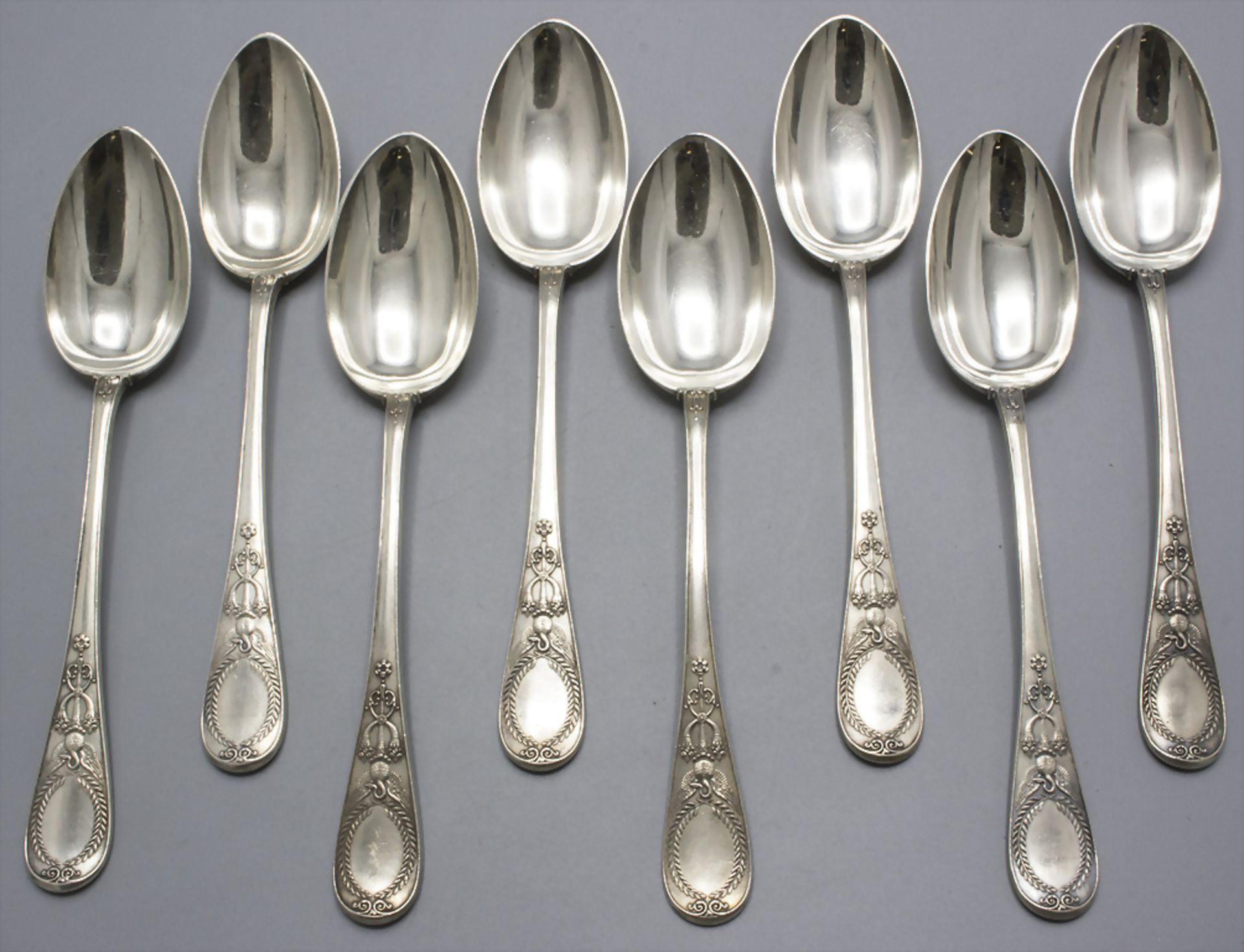 8 Löffel / 8 silver spoons, CARL FABERGÉ, Sankt Petersburg, um 1900