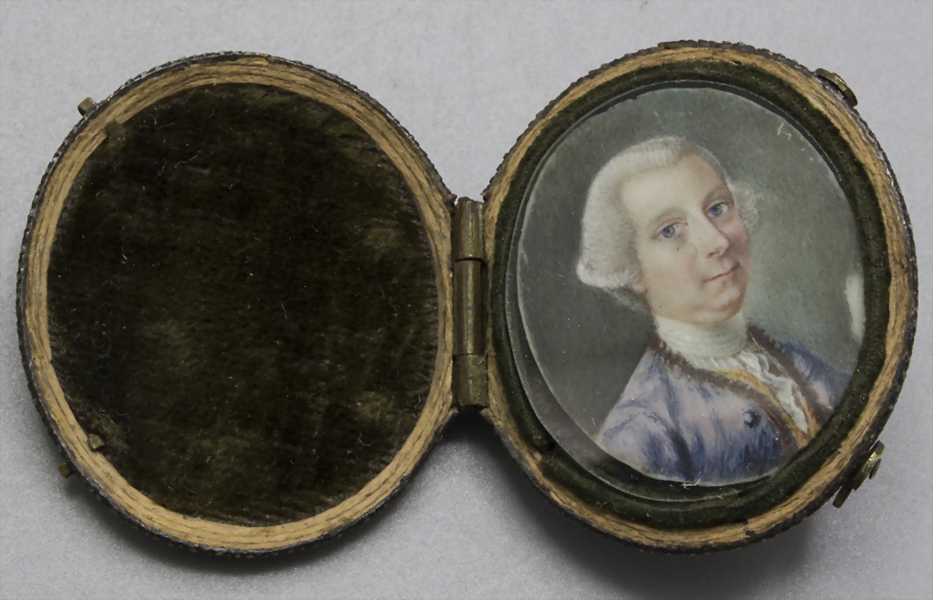 Miniatur Porträt eines Herrn / A miniature portrait of a gentleman, deutsch, 18. Jh.